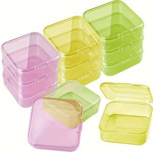 12 Plastic Clear Colors 2" Wedding Baby Shower Favor Craft Storage Container